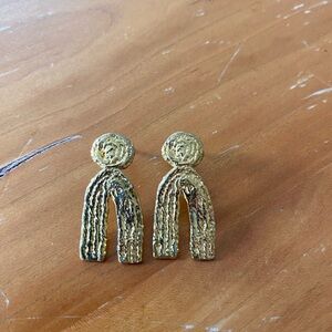 Gold Plated Textured Earrings